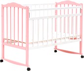 Детская кроватка Bambini 01 (белый/розовый) - фото