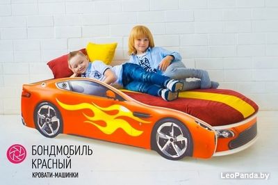 Кровать-машина Бельмарко Бондмобиль 160x70 (красный) - фото3