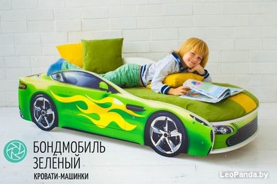 Кровать-машина Бельмарко Бондмобиль 160x70 (зеленый) - фото2