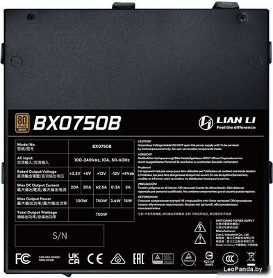 Блок питания Lian Li RB 750 G9P.BX0750B.B000.RU - фото5