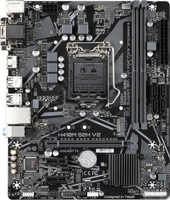 Материнская плата Gigabyte H410M S2H V2 (rev. 1.1/1.2/1.3/1.4/1.6) - фото