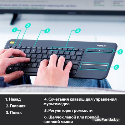 Клавиатура Logitech K400 Plus (черный, нет кириллицы) - фото3
