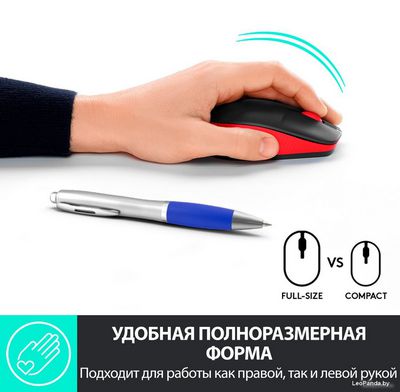 Мышь Logitech M190 (черный/красный) - фото2