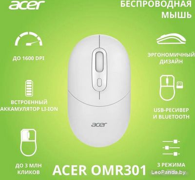 Мышь Acer OMR301 (белый) - фото2
