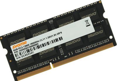 Оперативная память Digma 8ГБ DDR3 SODIMM 1600 МГц DGMAS31600008D - фото