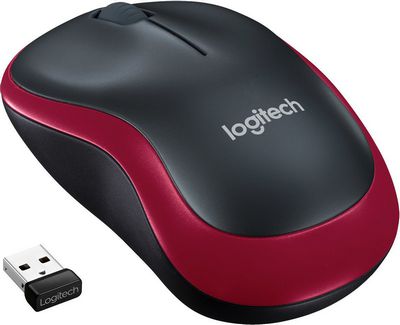 Мышь Logitech M185 (черный/красный) - фото2