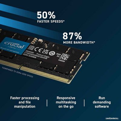 Оперативная память Crucial 16ГБ DDR5 SODIMM 5600МГц CT16G56C46S5 - фото4