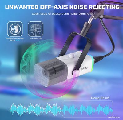 Проводной микрофон FIFINE AM8T (белый) - фото4
