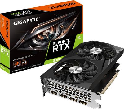 Видеокарта Gigabyte GeForce RTX 3050 Windforce OC V2 8G GV-N3050WF2OCV2-8GD - фото2