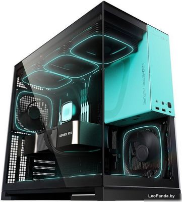 Корпус Geometric Future Model 5 5FAN (черный/бирюзовый) - фото2