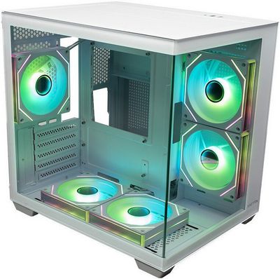 Корпус XASTRA QW400M 5ARGB-C6-AC WH QW400M-5FM12A-C6-AC-WH (белый) - фото5