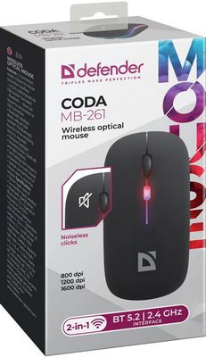 Мышь Defender Coda MB-261 (черный) - фото5