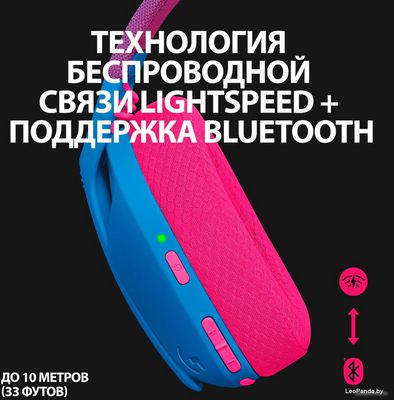 Наушники Logitech G435 Lightspeed (синий/малиновый) - фото3