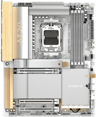 Материнская плата Gigabyte X870E Aero X3D Wood - фото