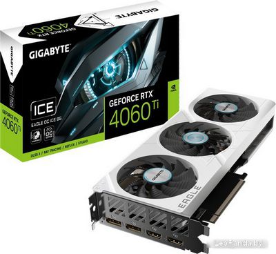 Видеокарта Gigabyte GeForce RTX 4060 Ti Eagle OC Ice 8G GV-N406TEAGLEOC ICE-8GD - фото3