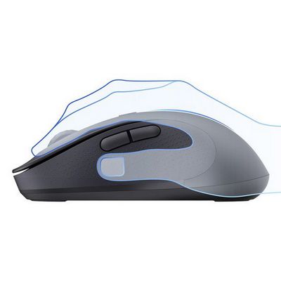 Мышь Baseus F02 Ergonomic Wireless Mouse (черный, без батарейки в комплекте) - фото4