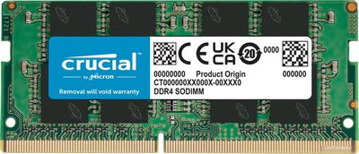 Оперативная память Crucial Basics 8ГБ DDR4 SODIMM 3200МГц CB8GS3200 - фото
