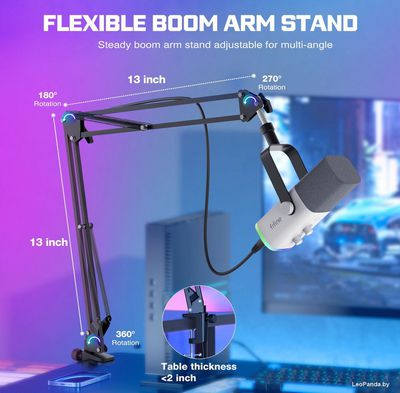 Проводной микрофон FIFINE AM8T (белый) - фото5