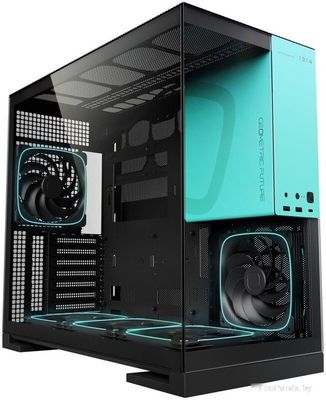 Корпус Geometric Future Model 5 5FAN (черный/бирюзовый) - фото