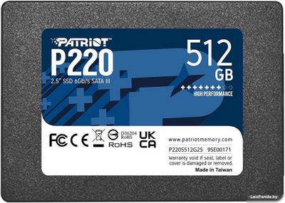 SSD Patriot P220 512GB P220S512G25 - фото