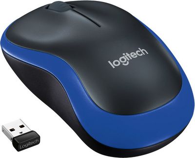 Мышь Logitech M185 (черный/синий) - фото2