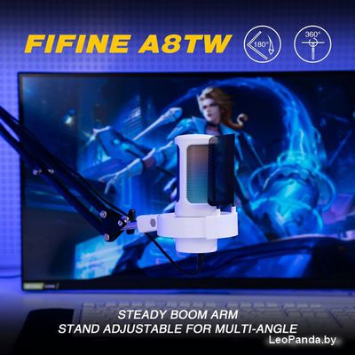 Проводной микрофон FIFINE A8T (белый) - фото