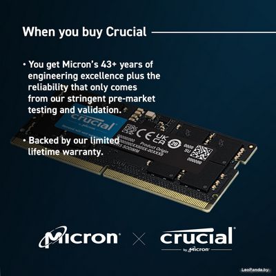 Оперативная память Crucial 16ГБ DDR5 SODIMM 5600МГц CT16G56C46S5 - фото3