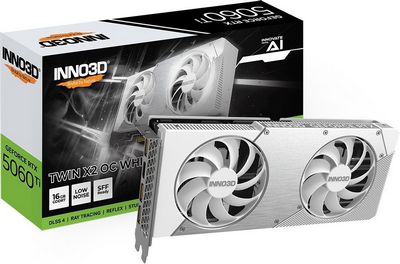 Видеокарта Inno3D GeForce RTX 5060 Ti 16GB Twin X2 OC White N506T2-16D7X-191073W - фото2