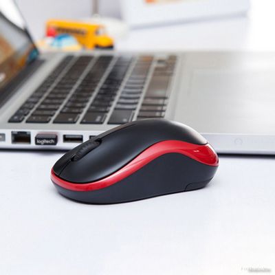 Мышь Logitech M185 (черный/красный) - фото5
