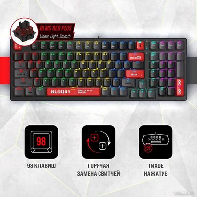Клавиатура A4Tech Bloody S98 Red (Bloody BLMS Red Plus) - фото2