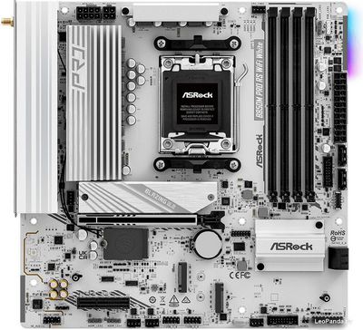 Материнская плата ASRock B850M Pro RS WiFi White - фото