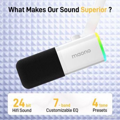 Проводной микрофон Maono PD100X (белый) - фото5