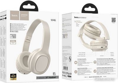 Наушники Hoco W46 (молочный) - фото4