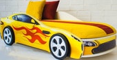 Кровать-машина Бельмарко Бондмобиль 160x70 (желтый) - фото
