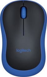 Мышь Logitech M185 (черный/синий) - фото
