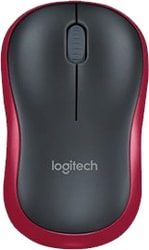 Мышь Logitech M185 (черный/красный) - фото