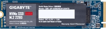 SSD Gigabyte NVMe 512GB GP-GSM2NE3512GNTD - фото