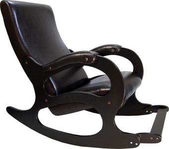 Кресло-качалка Бастион 4-2 с подножкой (экокожа, селена венге) - фото