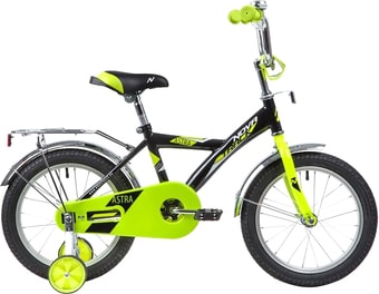 Детский велосипед Novatrack Astra 16 163ASTRA.BK20 (черный/салатовый, 2020) - фото