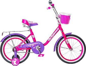 Детский велосипед Black Aqua Princess 16 1s со светящимися колесами (розовый/сиреневый) - фото