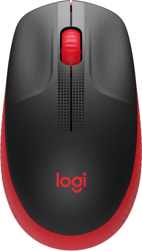 Мышь Logitech M190 (черный/красный) - фото