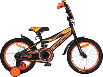 Детский велосипед Favorit Biker 16 2020 (черный/оранжевый) - фото