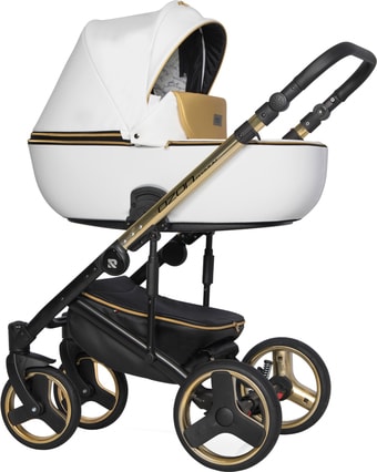 Универсальная коляска Riko Ozon Premium 3 в 1, 33 gold white) - фото