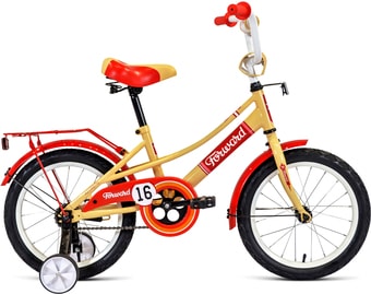 Детский велосипед Forward Azure 16 2021 (бежевый/красный) - фото