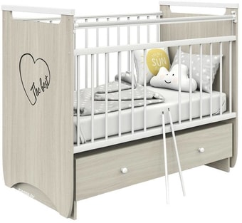 Классическая детская кроватка Атон Мебель Герда (шимо светлый/белый) - фото