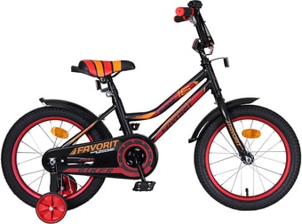 Детский велосипед Favorit Biker 16 2021 (черный/красный) - фото