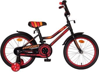 Детский велосипед Favorit Biker 18 2021 (черный/красный) - фото