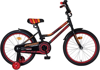 Детский велосипед Favorit Biker 20 2021 (черный/красный) - фото