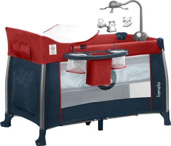 Манеж-кровать Lionelo Thomi (синий/красный) - фото