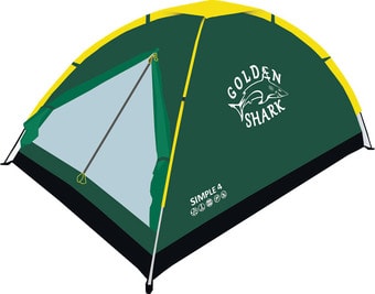 Треккинговая палатка GOLDEN SHARK Simple 4 (зеленый) - фото